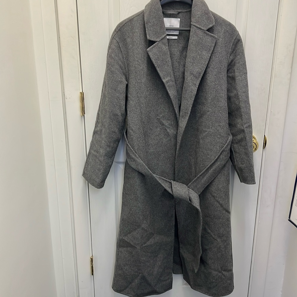 MNG grey long  pea coat